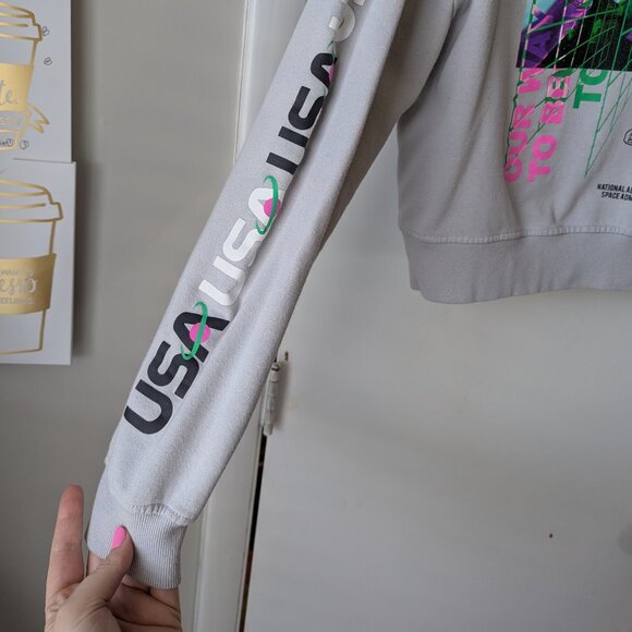Hyper Space NASA Crop Hoodie Size XL - Picture 4 of 8